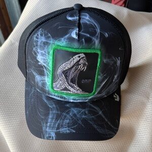 Goorin Bros Drip Black and Green Snake Design Cap